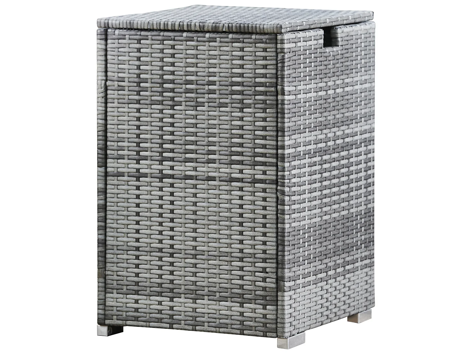 Teamson Home Rotan Propaan Gasflessen Opslag Omslag - Tuinmeubelen - Vierkant - Tot 9kg - Grijs