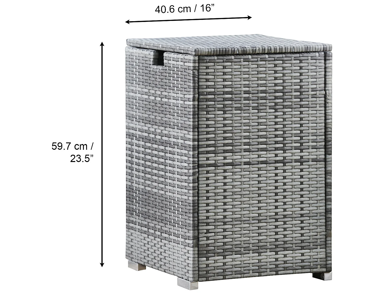 Teamson Home Rotan Propaan Gasflessen Opslag Omslag - Tuinmeubelen - Vierkant - Tot 9kg - Grijs