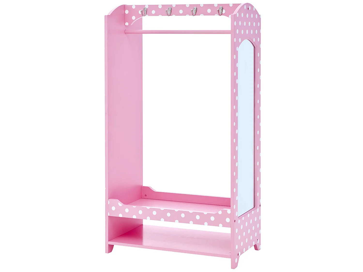 Teamson Kids Kinder Polka Dot Holz Ankleide-Stange Bügel Ständer Pink TD-12949A