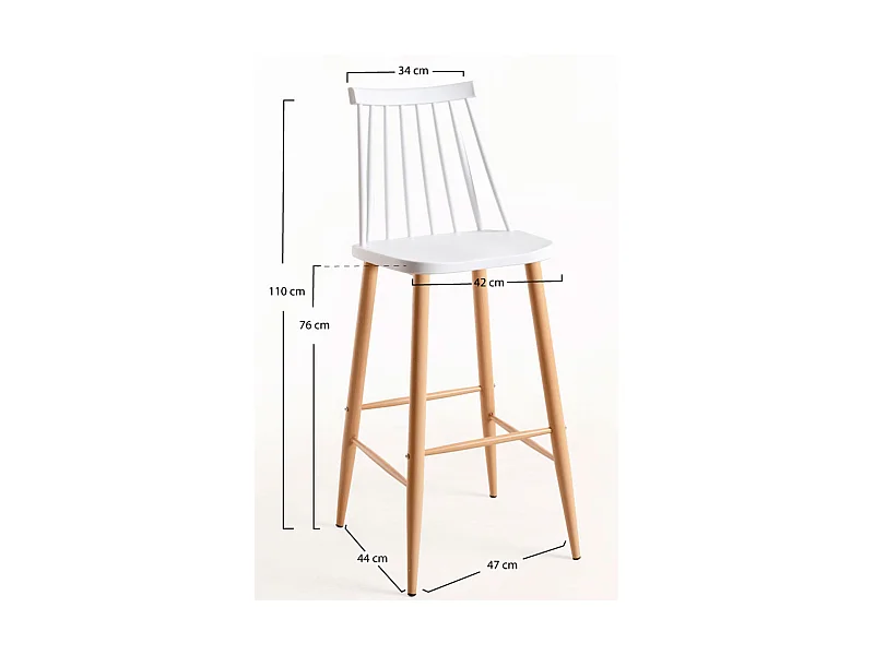 Lote de 2 Taburetes Bik - Blanco