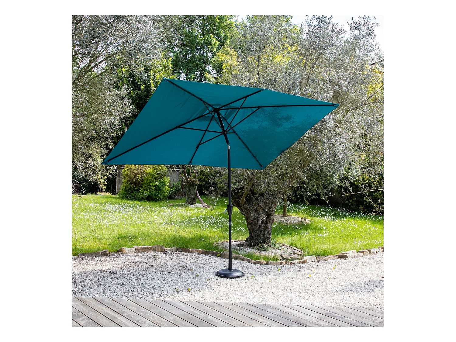 HAPUNA rechthoekige rechte parasol 2x3m blauw