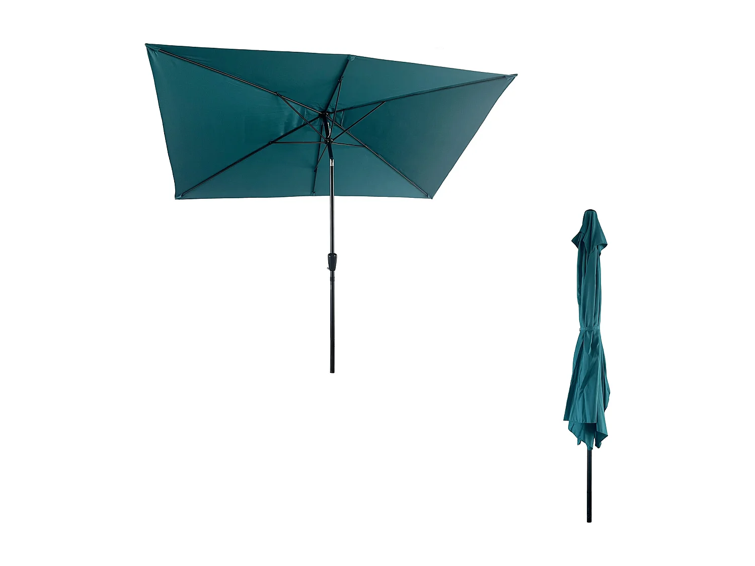 HAPUNA rechthoekige rechte parasol 2x3m blauw
