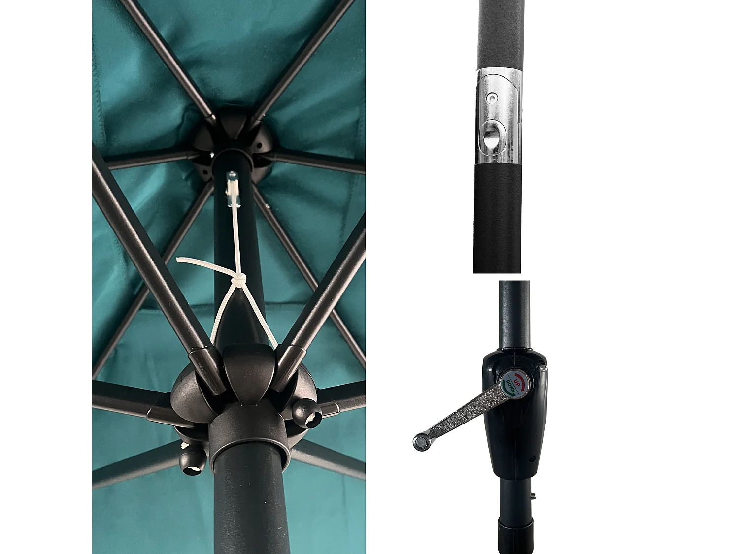 HAPUNA rechthoekige rechte parasol 2x3m blauw