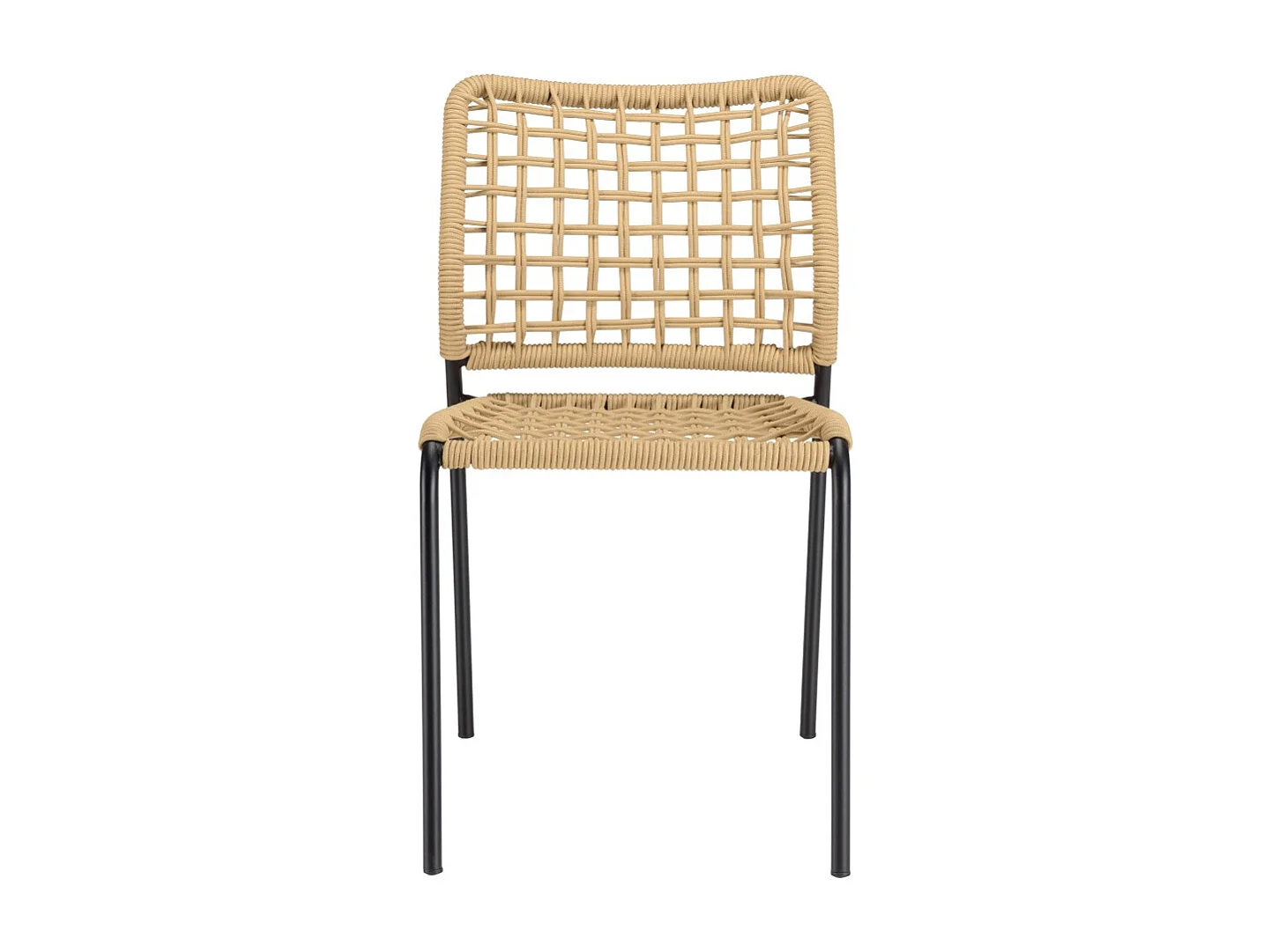 VIANNEY - Lot de 2 chaises de jardin en cordage tressé beige