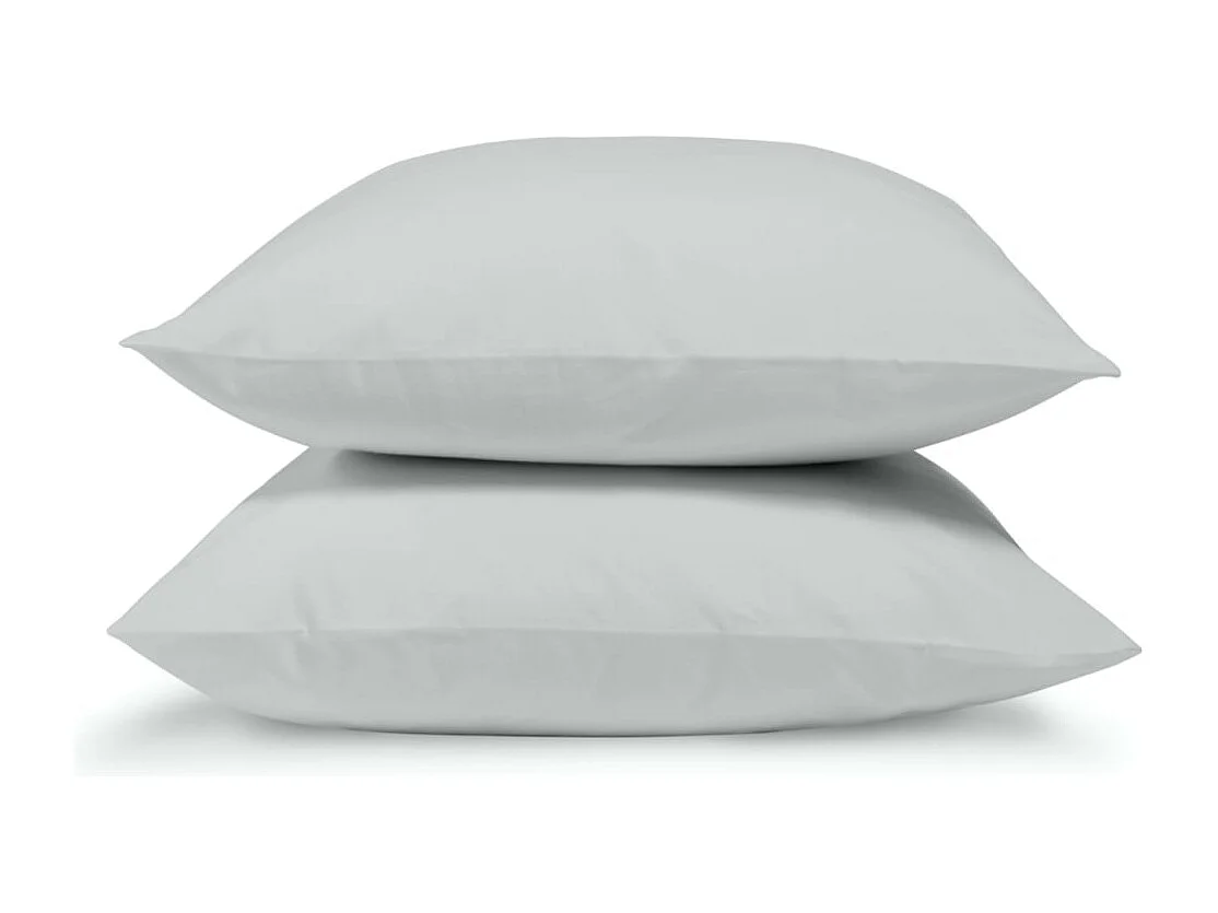 Taie d'oreiller 100% Percale de coton - Gris clair - 65x65cm