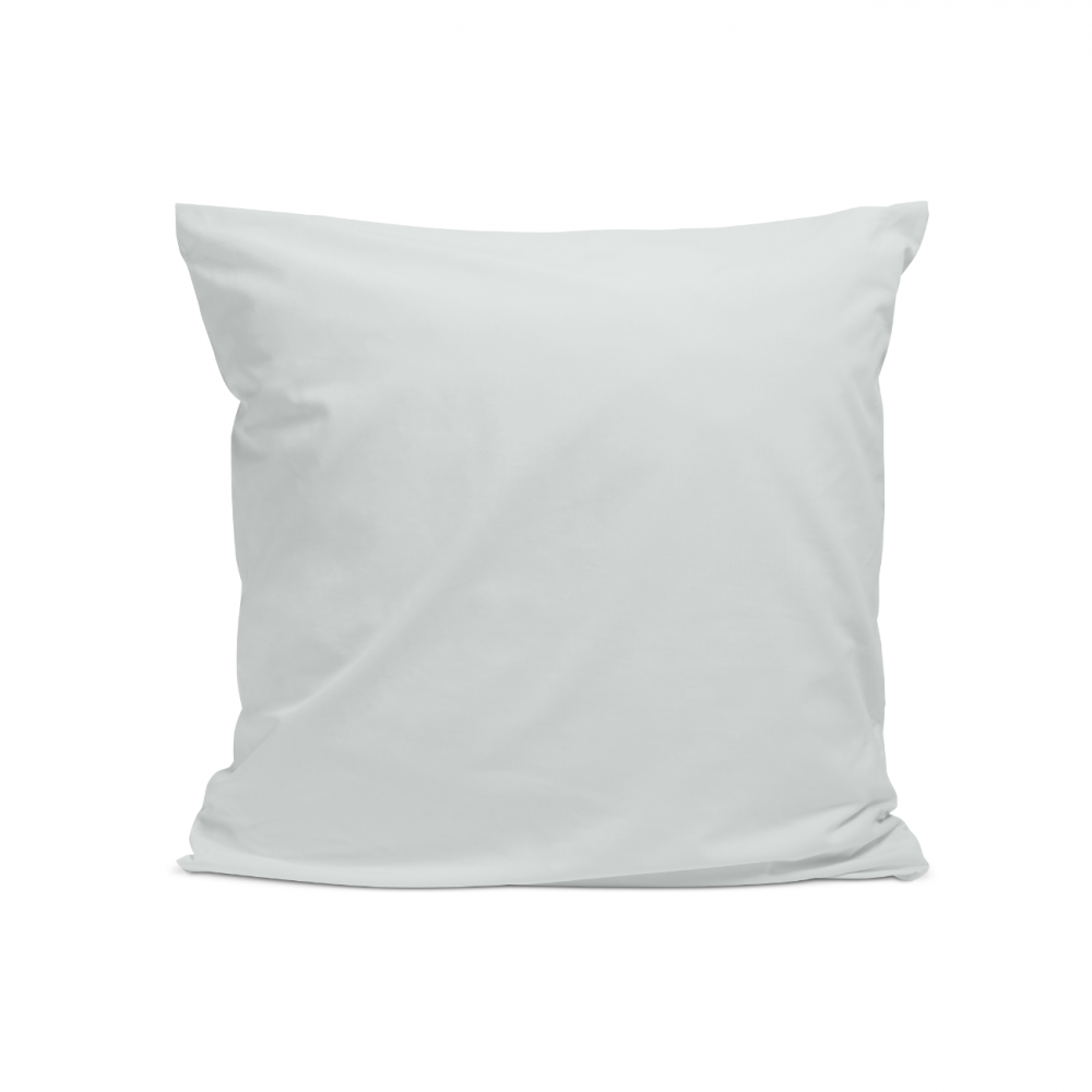 Lot de 2 taies d'oreiller unies en percale de coton blanc 65x65cm