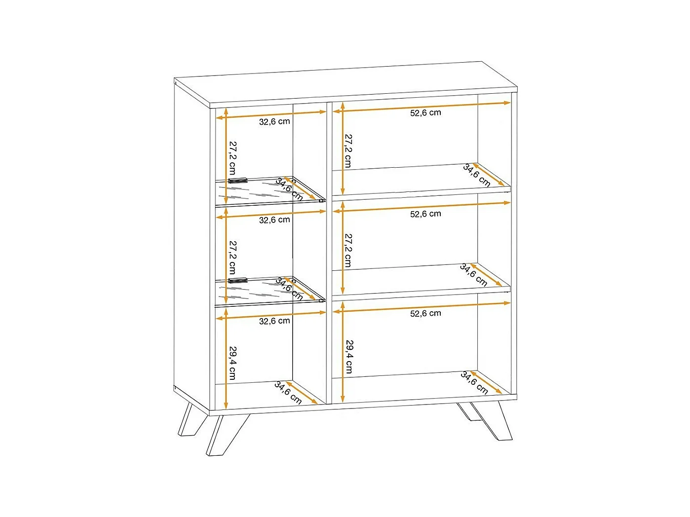 Conjunto de 4 muebles de salón NIELSEN - Chimenea decorativa en roble y negro