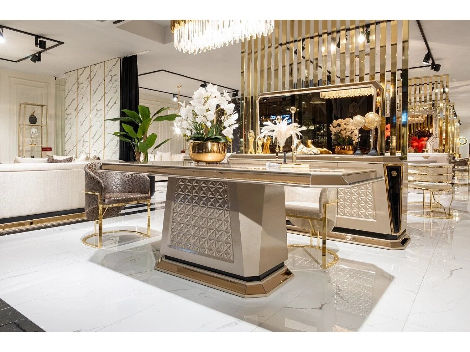 Sofagarnitur 3+3+1+1 Sitz Couch Polster Garnitur Set Metall Garnituren 3tlg