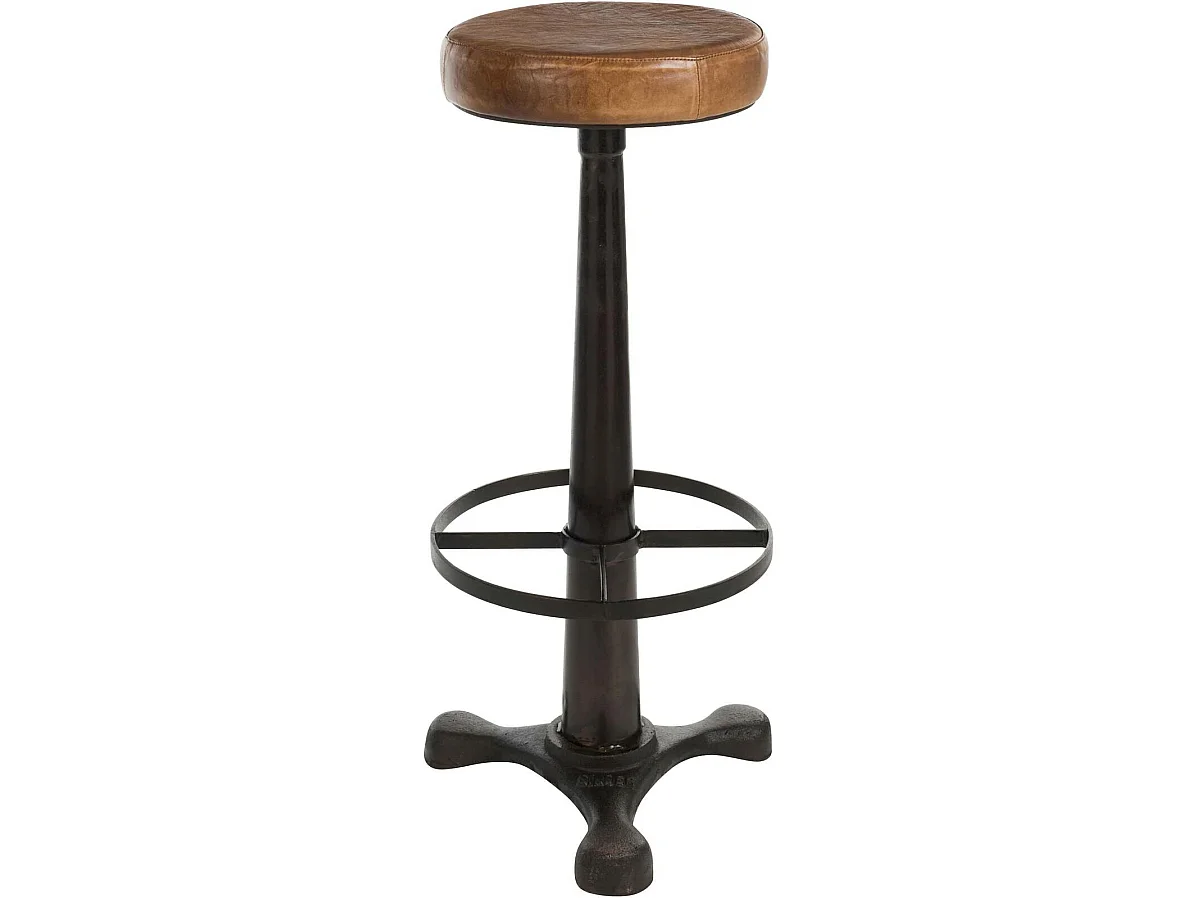 Tabouret cuir metal benanee