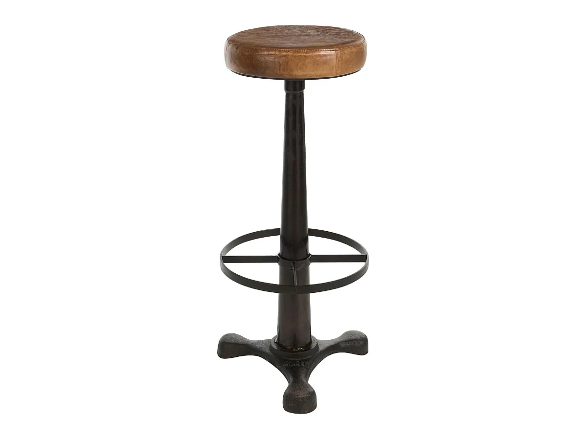 Tabouret cuir metal benanee