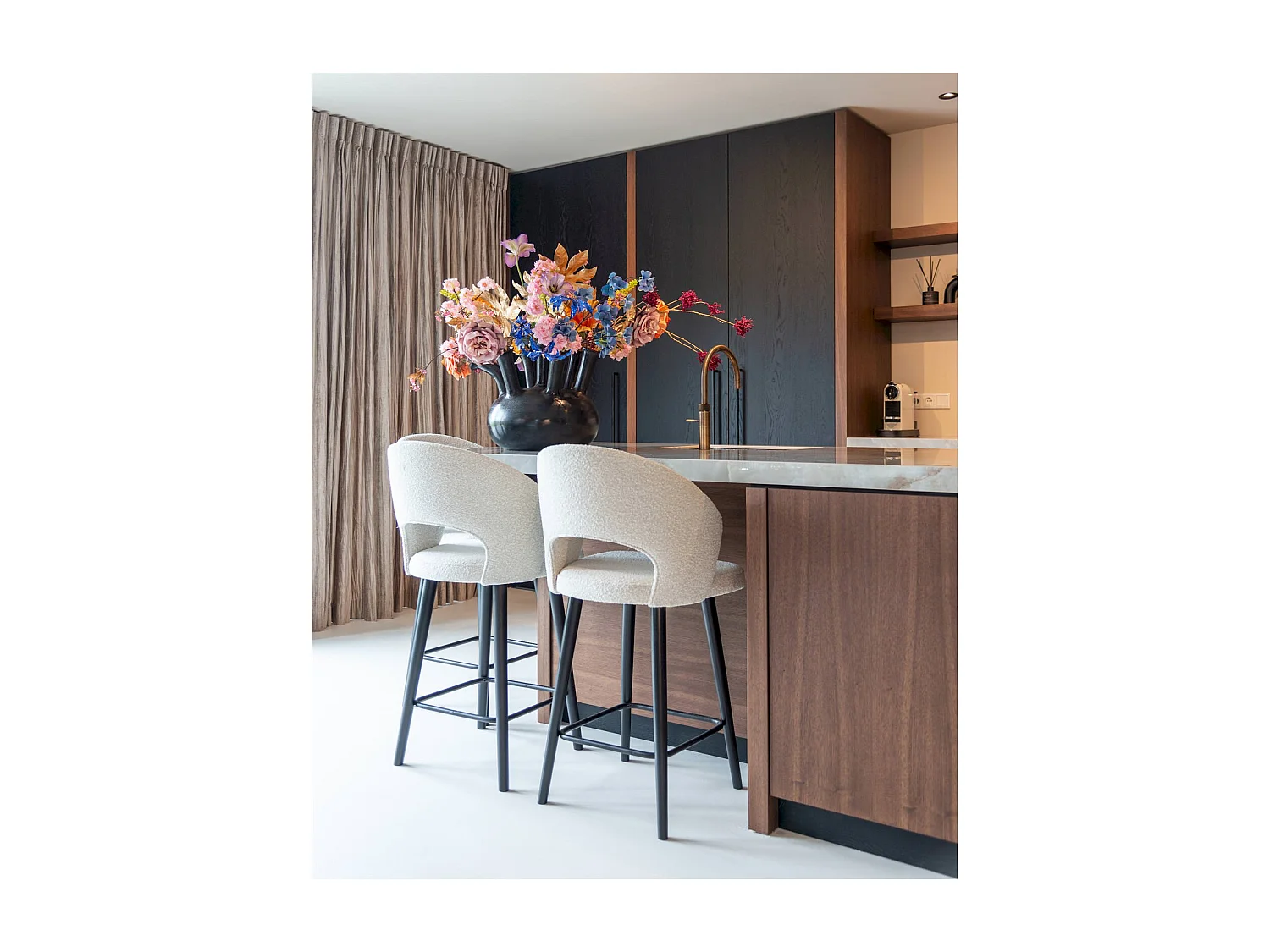 Chaise de bar Savoy bouclé