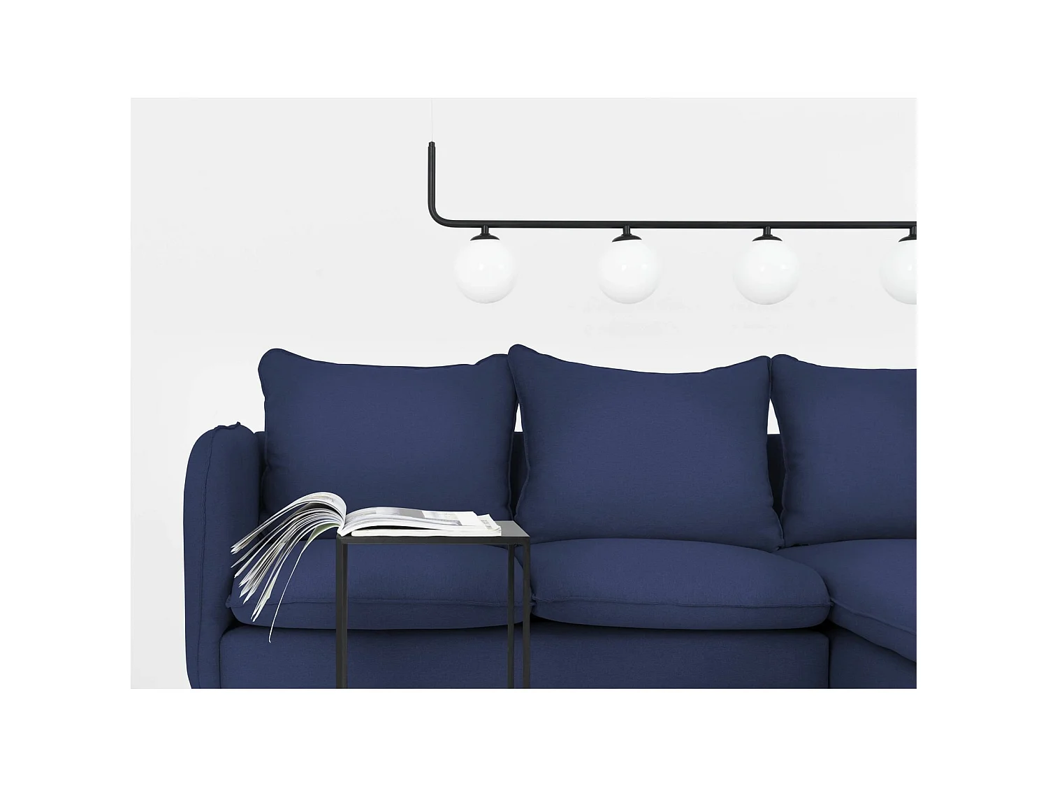 Canapé d'angle 3 places posh black