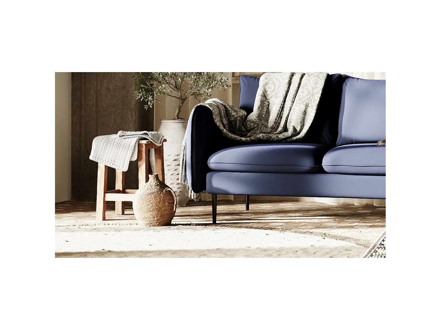 Canapé d'angle 3 places posh black