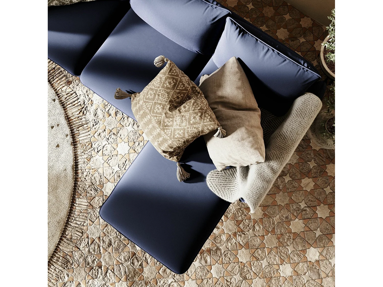 Canapé d'angle 3 places posh black