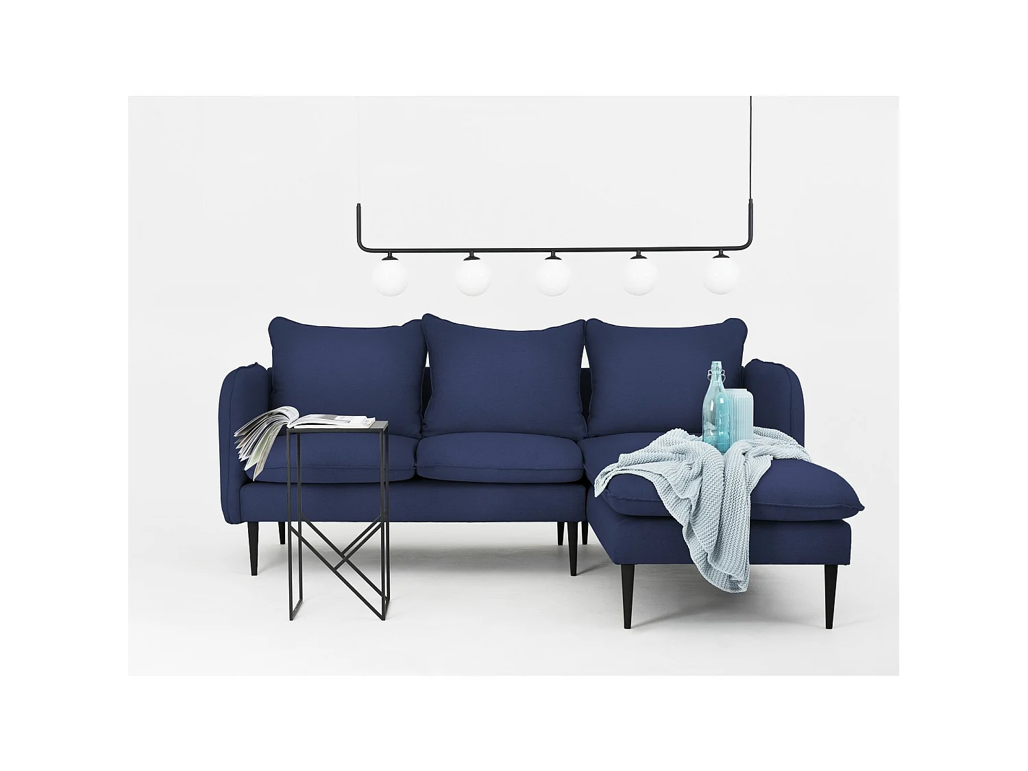 Canapé d'angle 3 places posh black