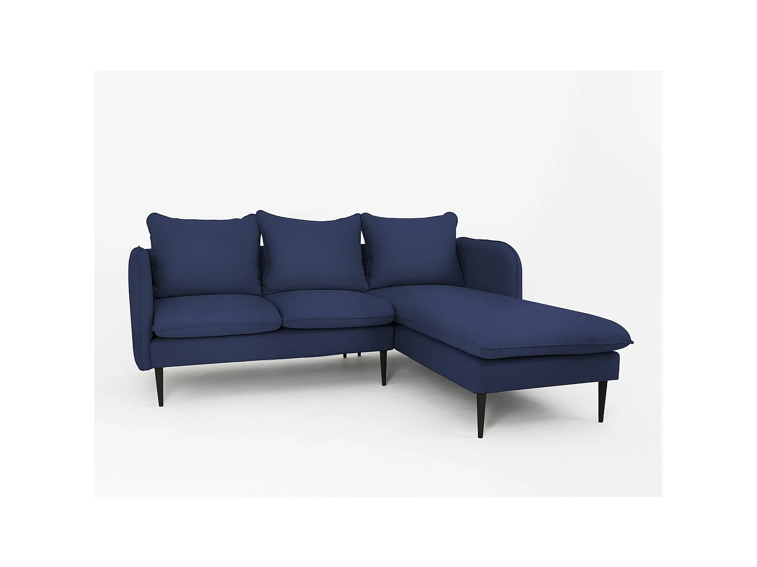 Canapé d'angle 3 places posh black