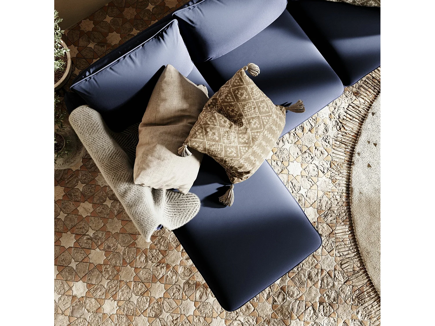 Canapé d'angle 3 places posh black