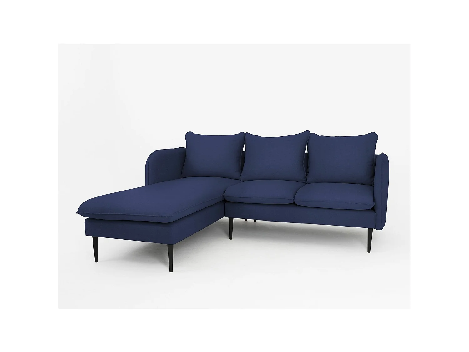 Canapé d'angle 3 places posh black