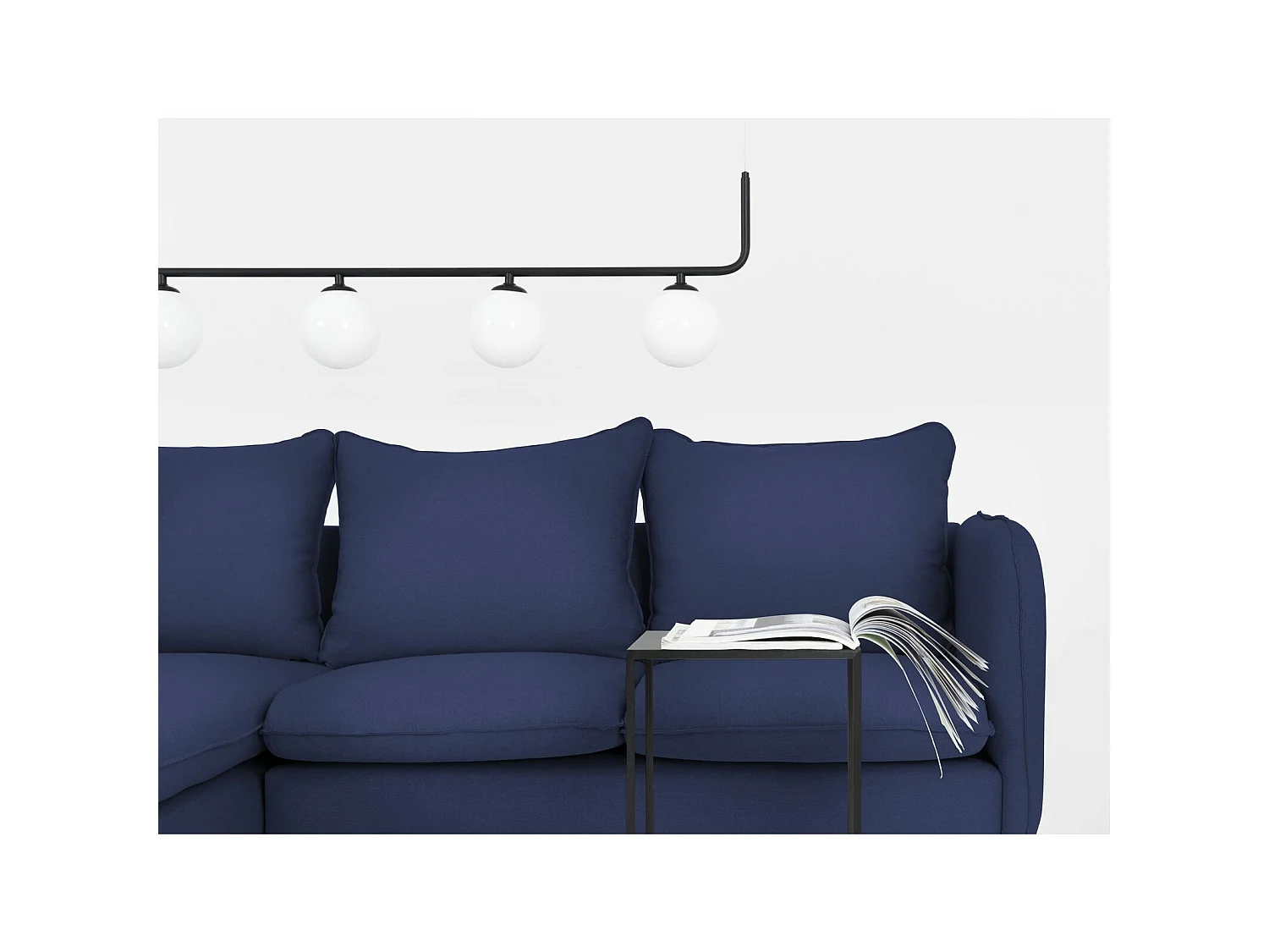 Canapé d'angle 3 places posh black