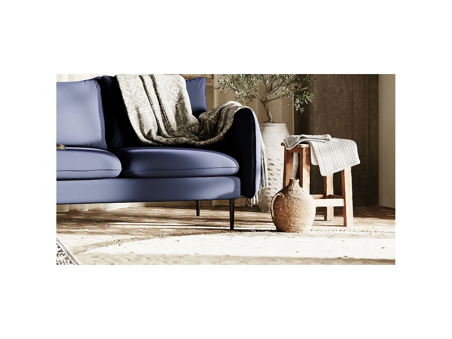 Canapé d'angle 3 places posh black