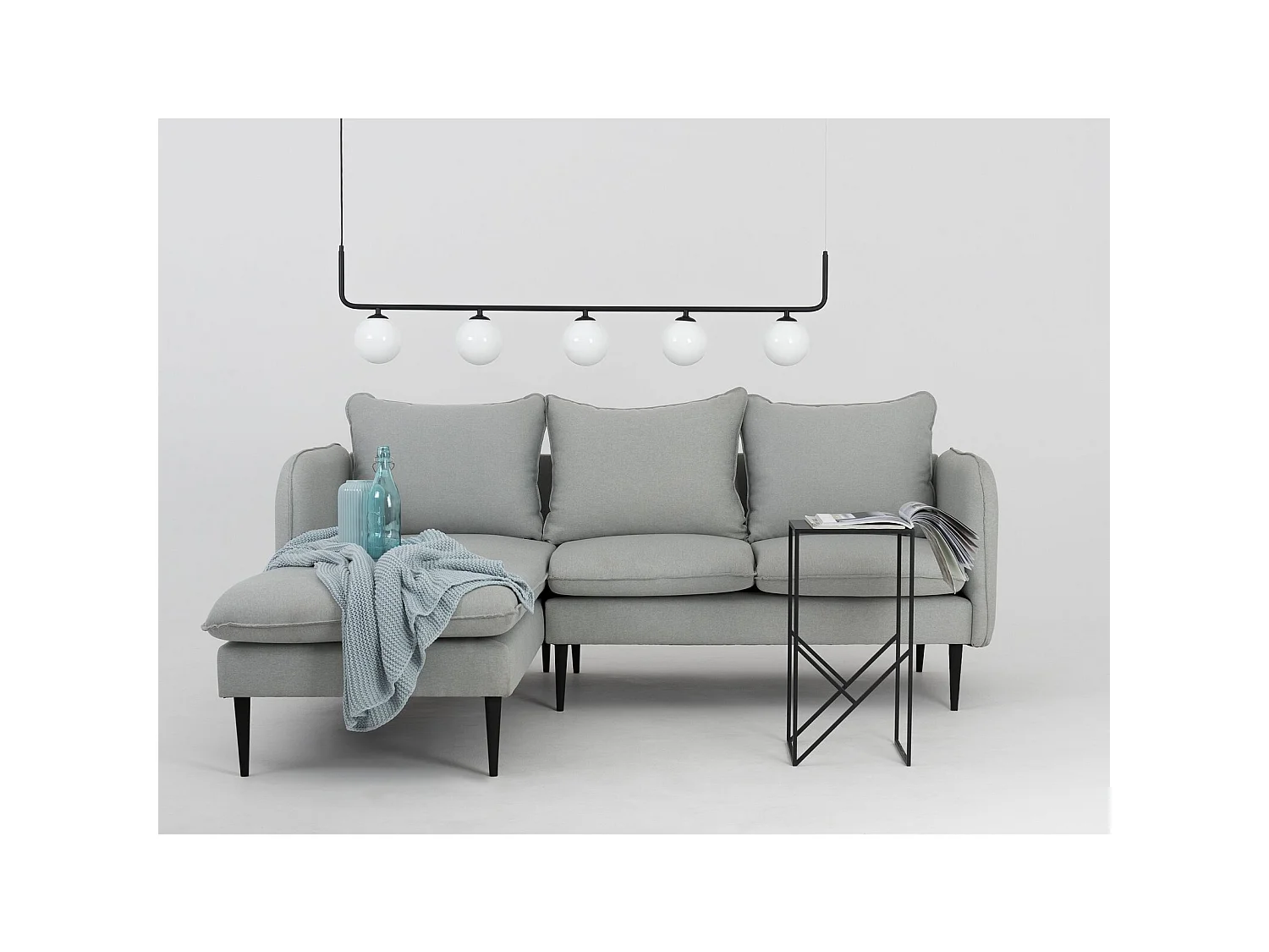 Canapé d'angle 3 places posh black