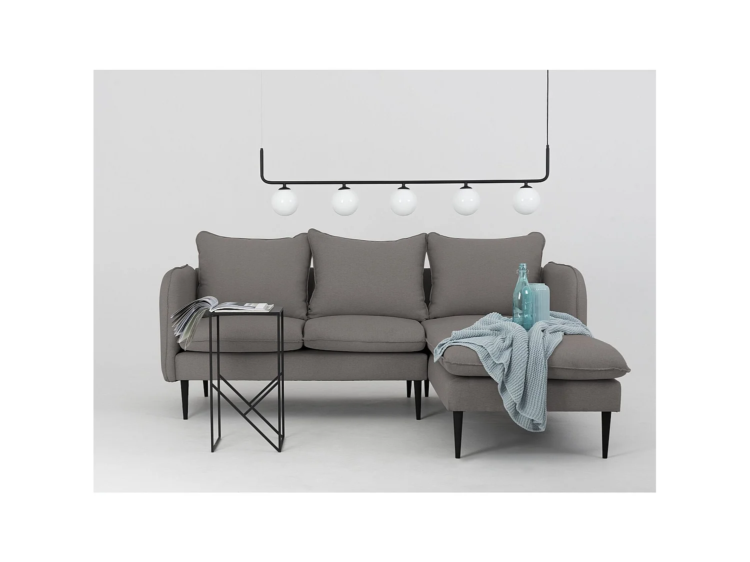 Canapé d'angle 3 places posh black