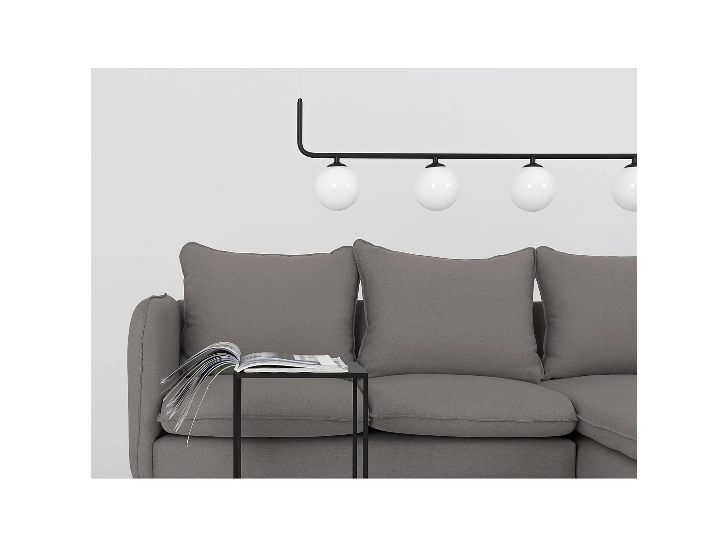 Canapé d'angle 3 places posh black