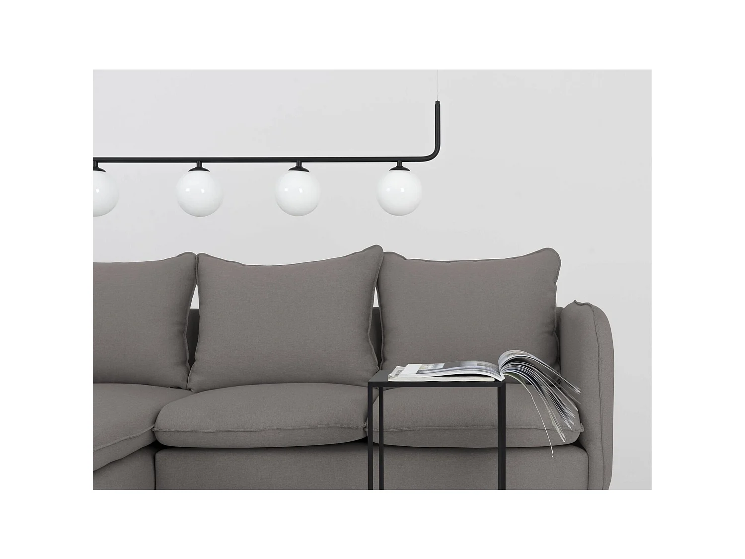 Canapé d'angle 3 places posh black