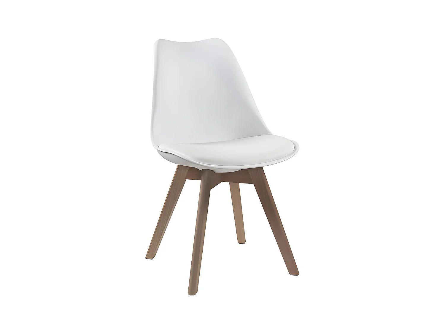 Lot de 2 chaises JODY - Polypropylène et Hêtre - Blanc