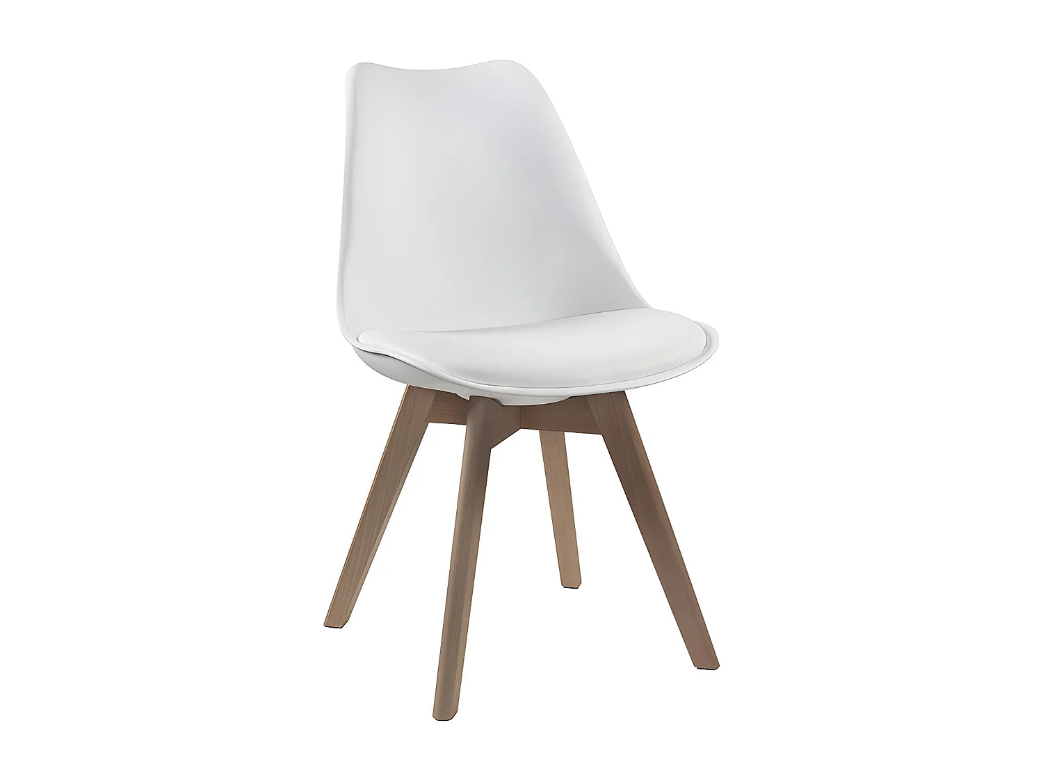 Set van 2 stoelen JODY - Polypropyleen, kunstleer en beuken - Wit