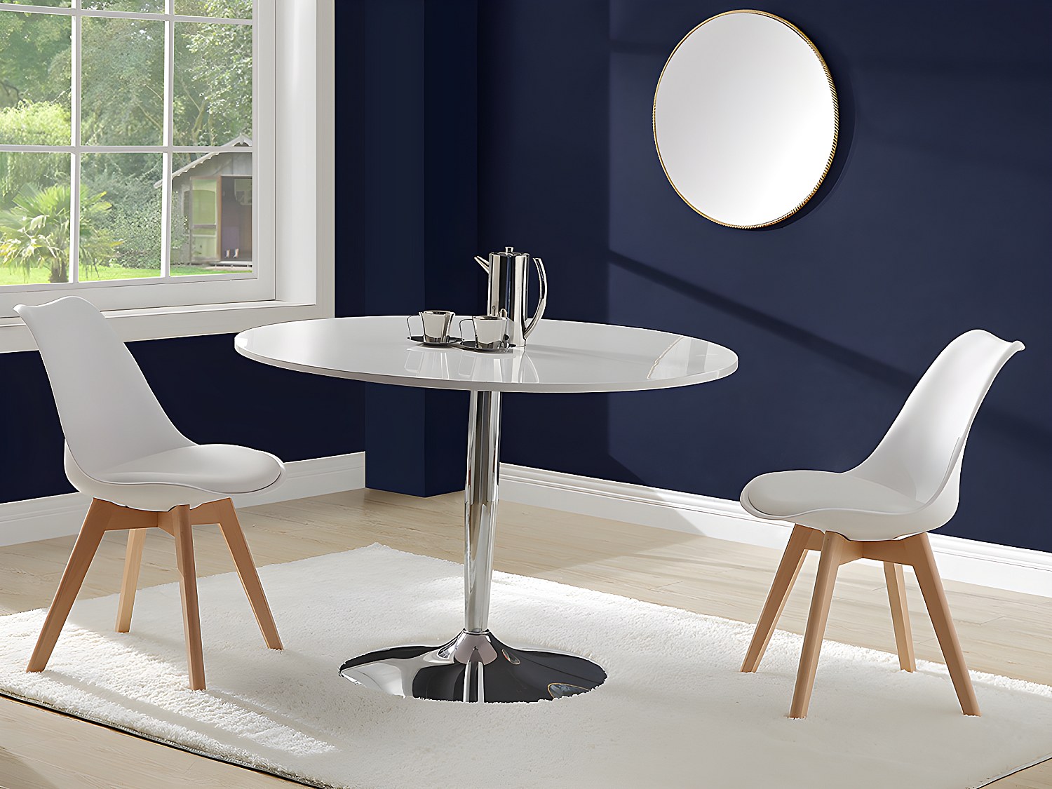 Vente-unique Stuhl 2er-Set - Polypropylen & Buche - Weiß - Jody