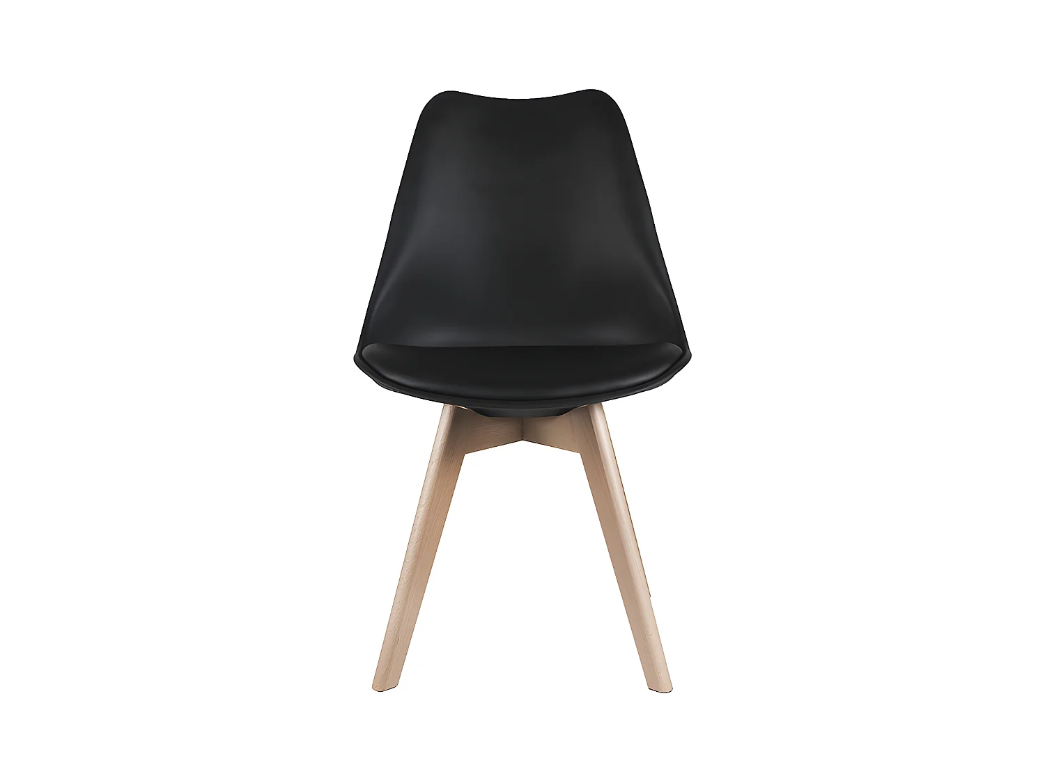 Set van 2 stoelen JODY - Polypropyleen, kunstleer en beuken - Zwart