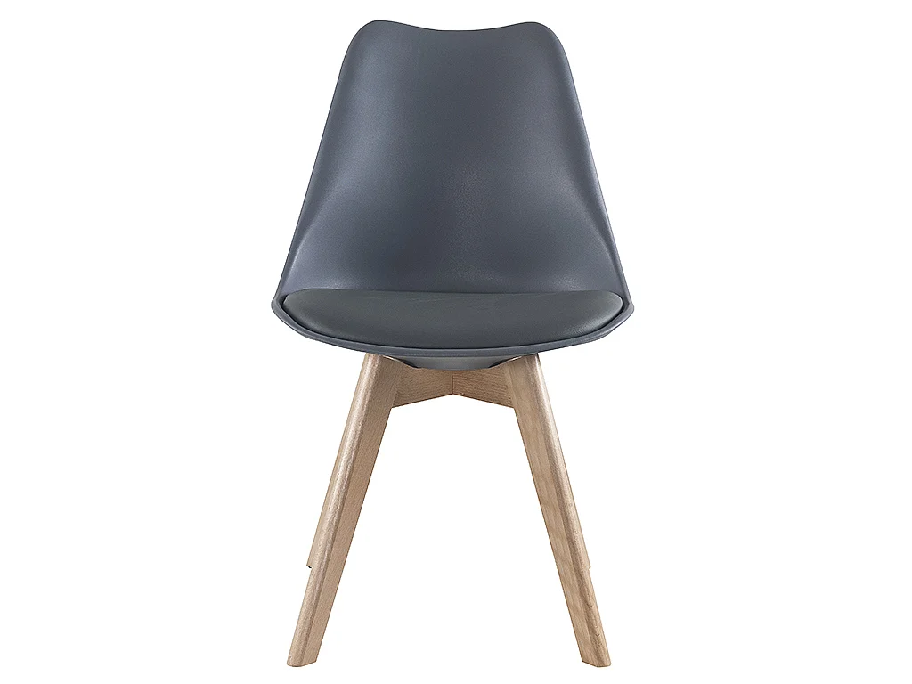 Lot de 2 chaises JODY - Polypropylène et Hêtre -  Gris