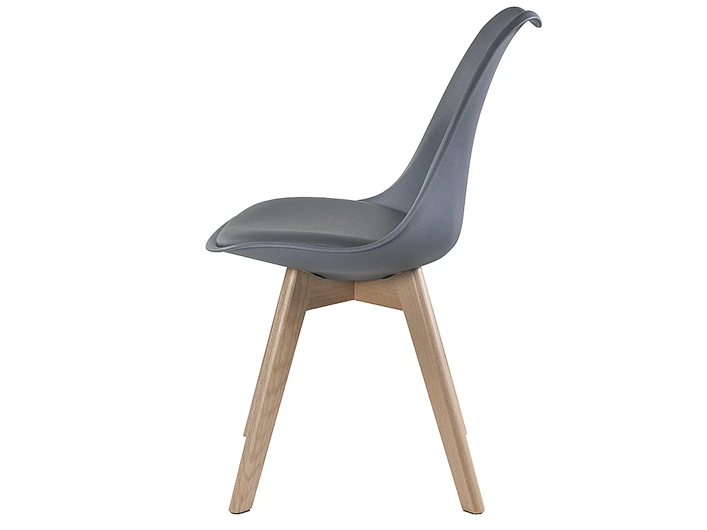 Lot de 2 chaises JODY - Polypropylène et Hêtre -  Gris