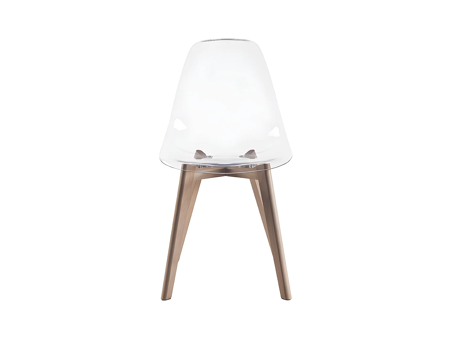 Set van 2 stoelen AUDRA - Polycarbonaat en beuk - Transparant