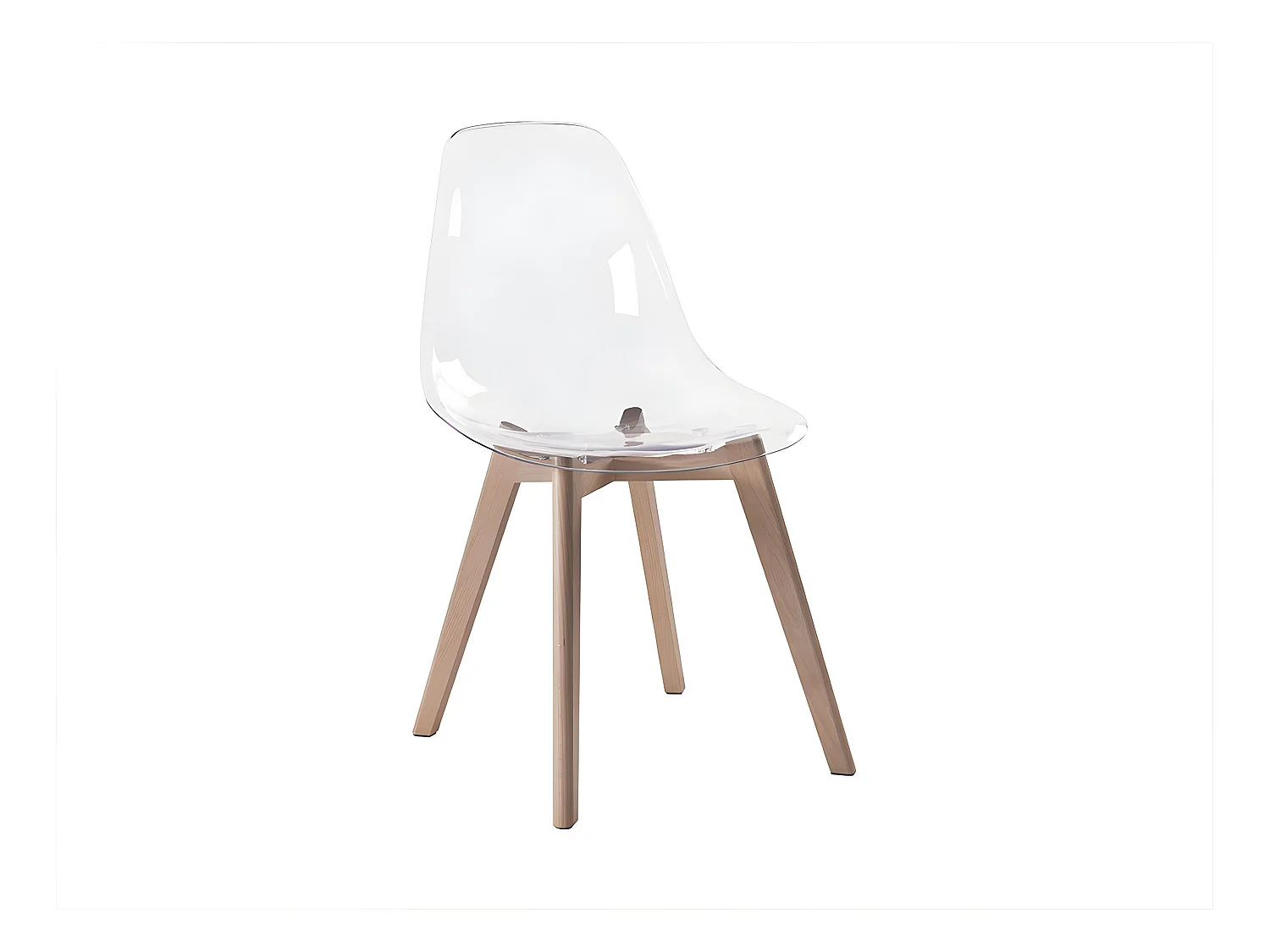 Set van 2 stoelen AUDRA - Polycarbonaat en beuk - Transparant