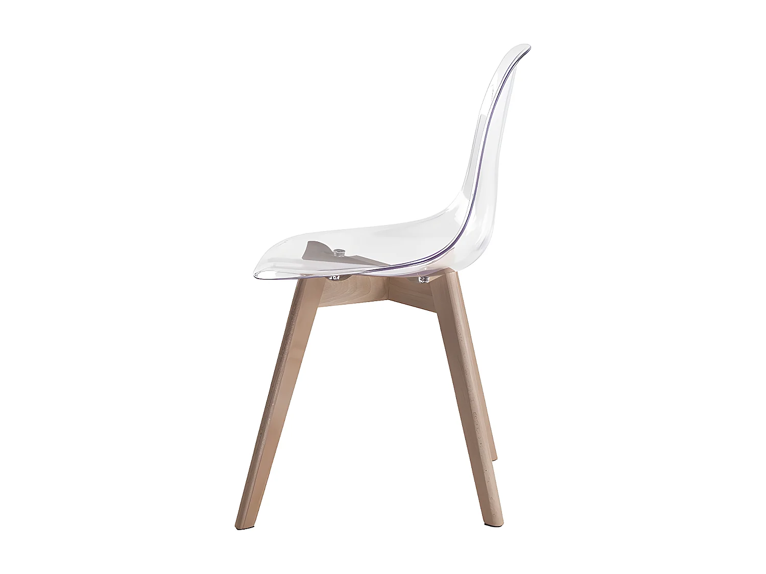 Lot de 2 chaises AUDRA - Polycarbonate et Hêtre - Transparent