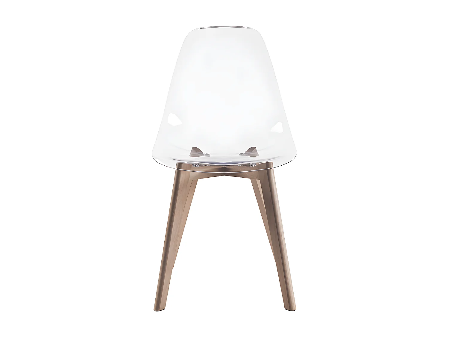 Lot de 2 chaises AUDRA - Polycarbonate et Hêtre - Transparent