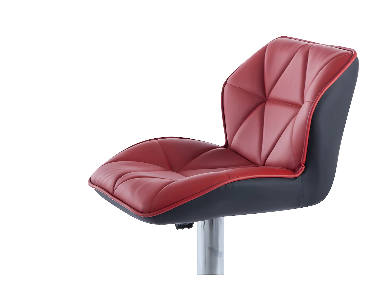 Set med 2 barstolar i konstläder och förkromad stål - Justerbar höjd - Röd - CALVIN