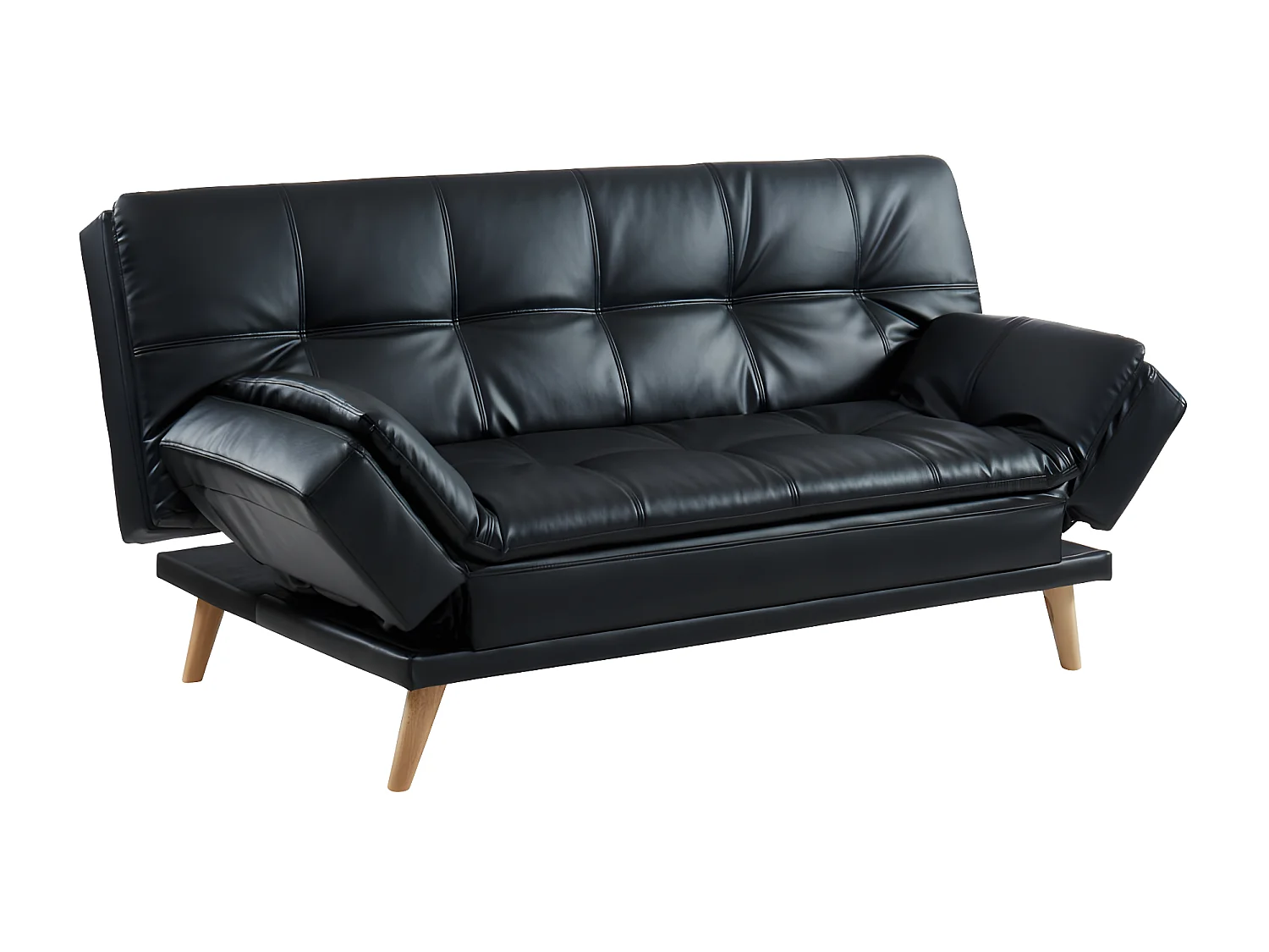 Canapé convertible clic-clac 3 places ZARINA en simili - Noir