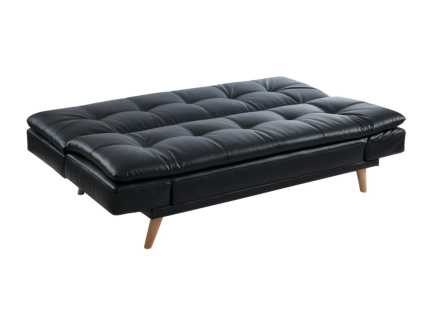 Canapé convertible clic-clac 3 places ZARINA en simili - Noir