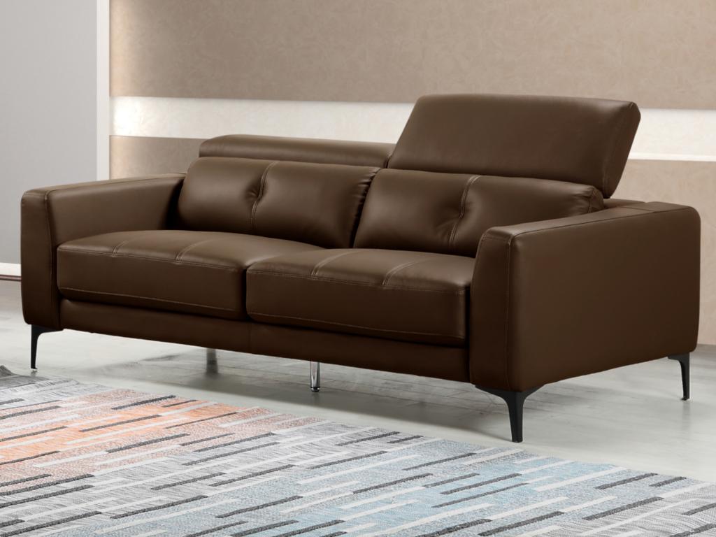 Ledersofa 3-Sitzer JASPER - Braun