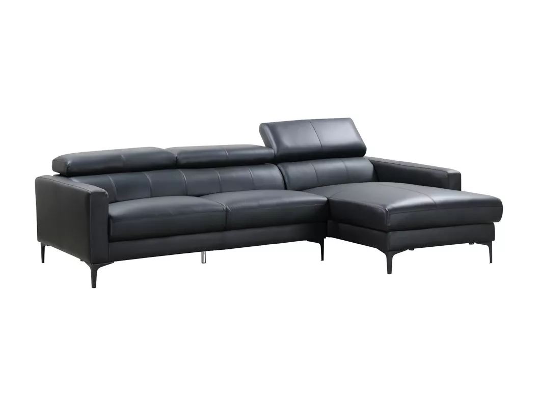 Kauf Unique Ecksofa Leder - Büffelleder - Ecke Rechts - Schwarz - FLORENCE