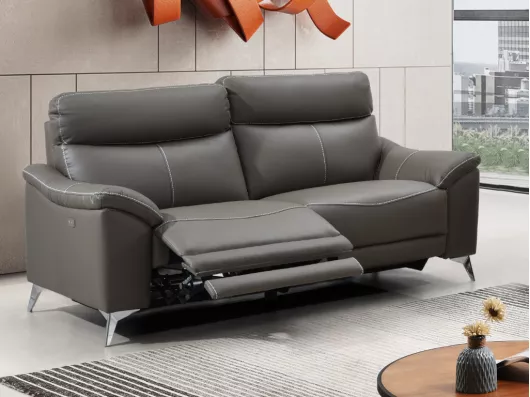 Kauf Unique Relaxsofa elektrisch 3-Sitzer - Leder - Taupe - METRONOMYA