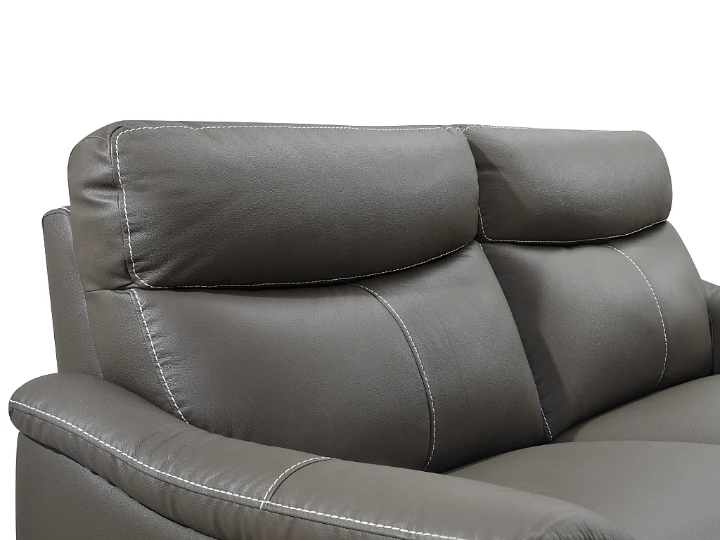 3-sits soffa med elektrisk avkoppling i METRONOMYA-läder - Taupe