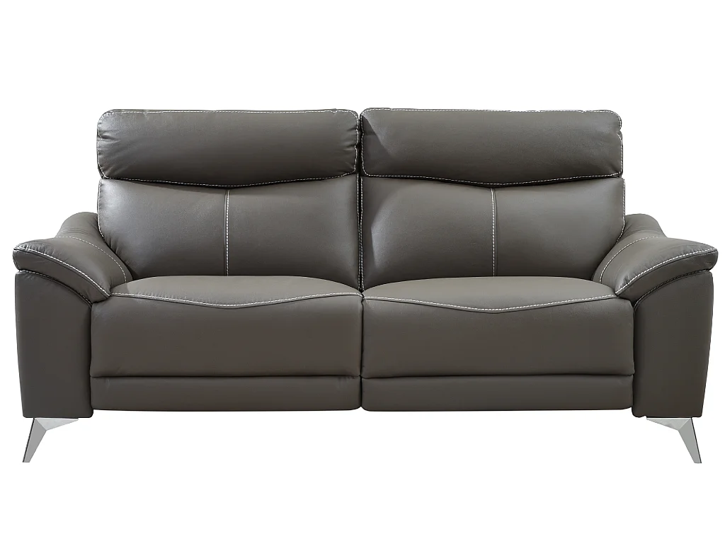 3-sits soffa med elektrisk avkoppling i METRONOMYA-läder - Taupe