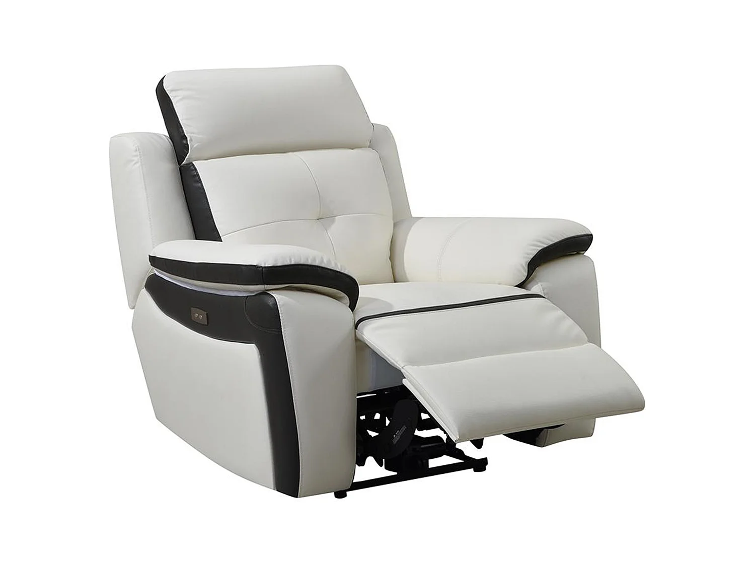 Relaxsessel Fernsehsessel elektrisch - Leder - Weiß - ANGELIQUE
