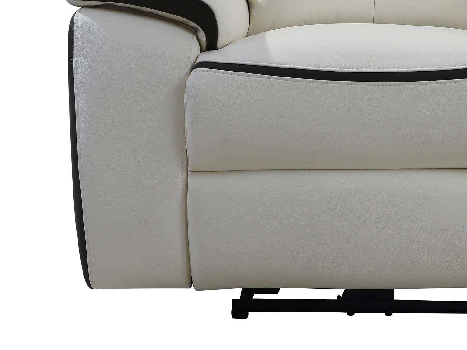 Elektrisk läderfåtölj ANGELIQUE med relaxfunktion - Vit/antracit