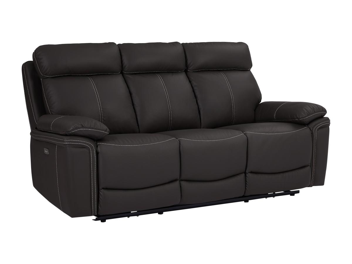 Relaxsofa elektrisch 3-Sitzer - Leder - Braun - ISIRIS günstig online kaufen