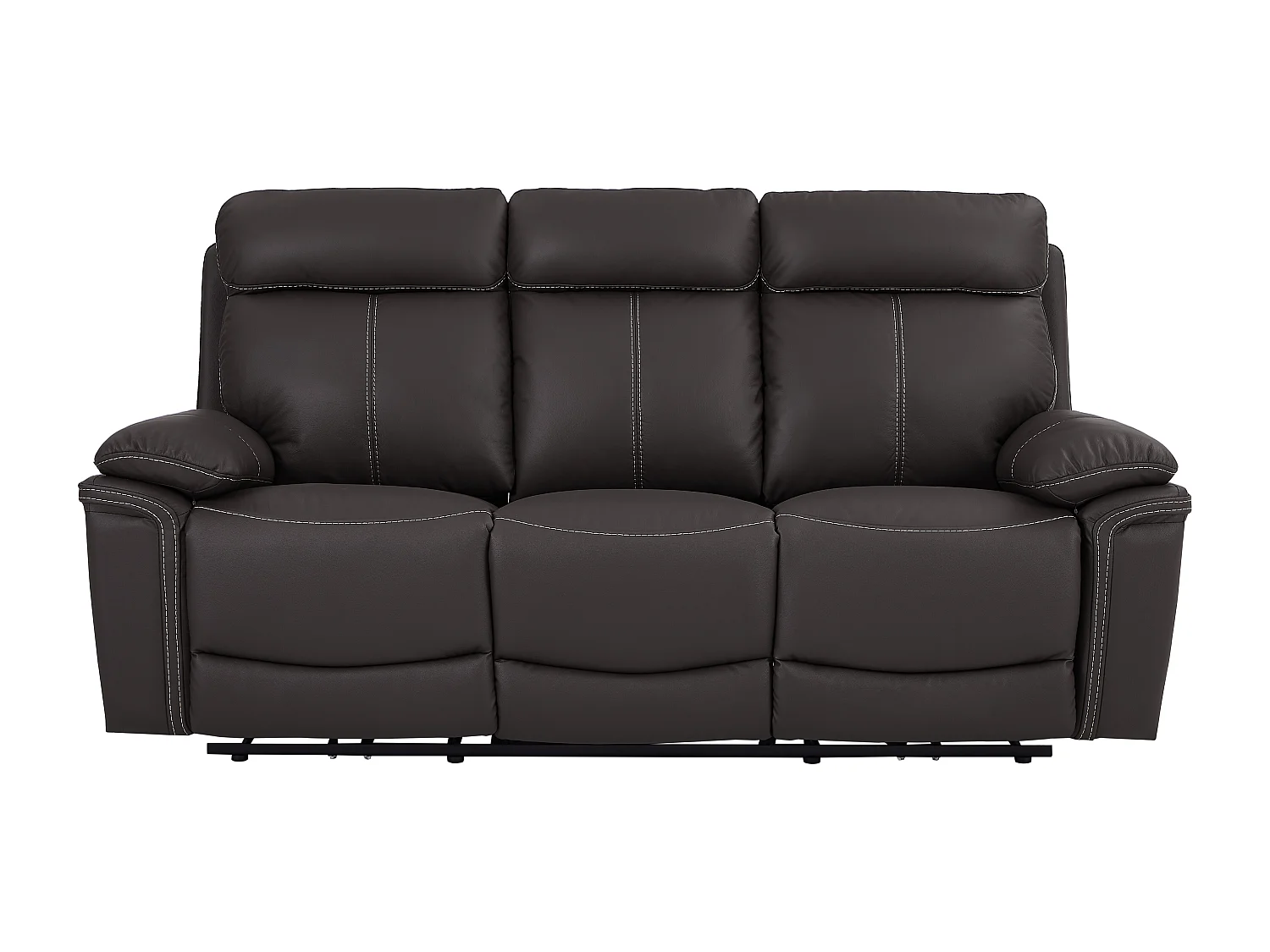 Canapé 3 places relax électrique en cuir ISIRIS - Marron